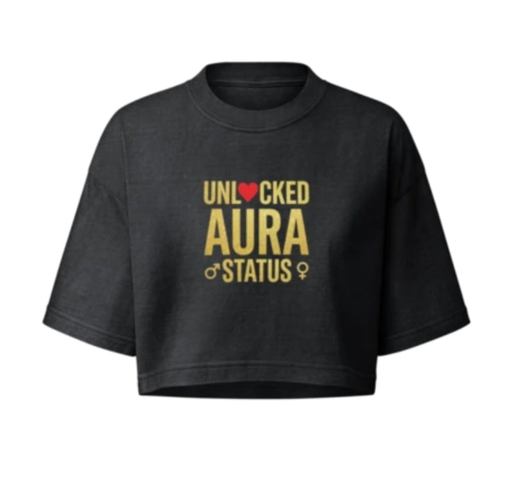 AURA STATUS Premium Crop Top - Gold Edition